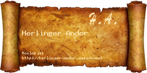 Herlinger Andor névjegykártya